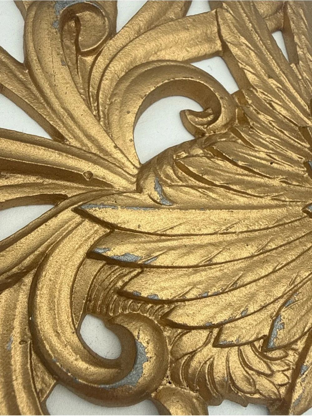 2 VTG Fighting Roosters  Gold Color Painted Cast Metal Wall Decor 9”  Farmhouse